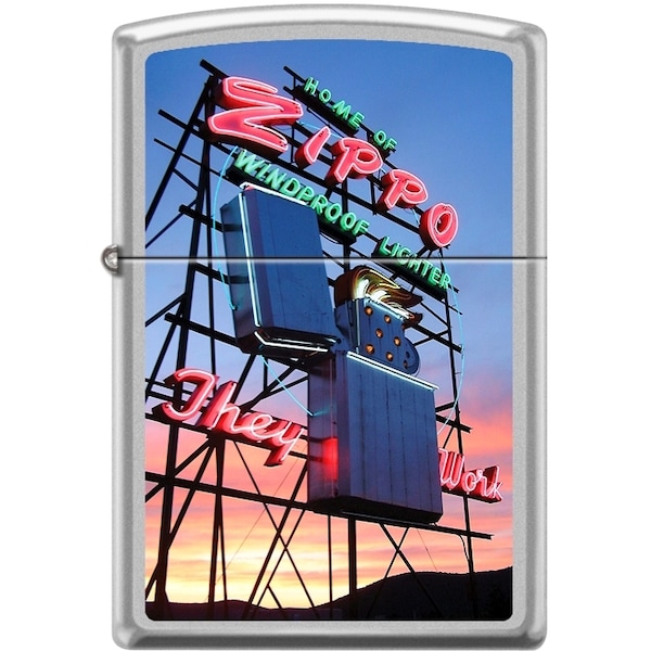 Zippo 2024 Zippo Custom Neon Sign Satin Chrome ZIP-207CI017906 - main